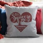 Personalised Squeeze Me Thoughts Hug Cushion